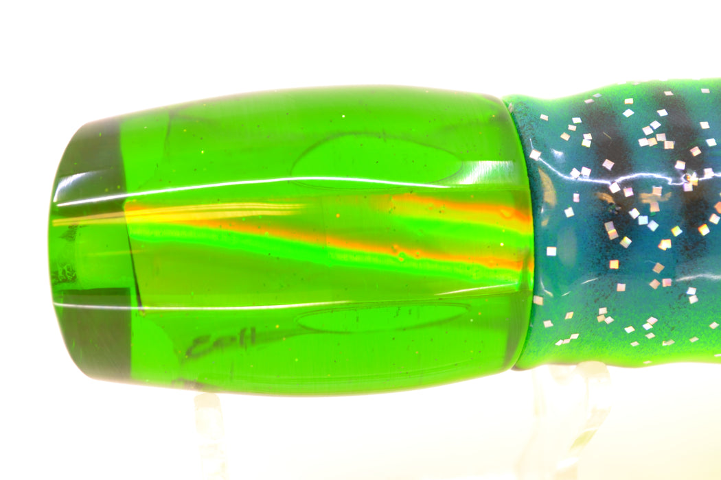 Marlin Magic Green Awabi Baby Ruckus 10" 6.5oz Skirted Blue & Black-Chartreuse