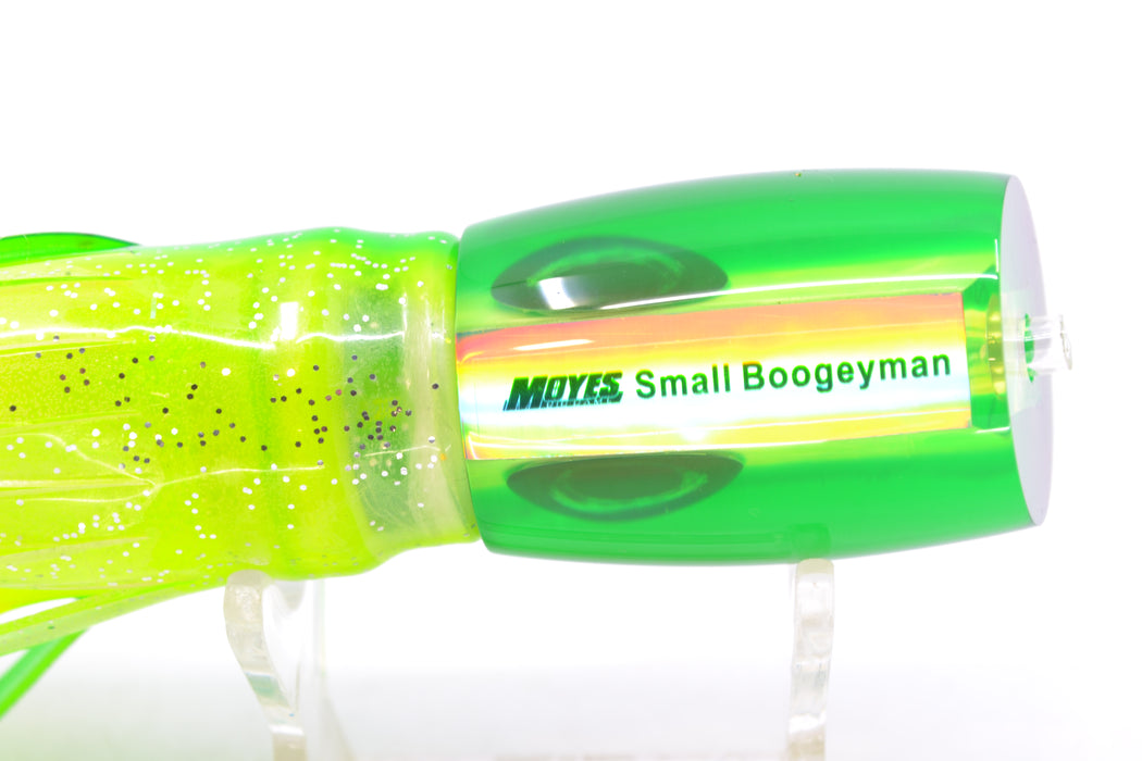 Moyes Lures Chartreuse MOP Green Back Small Boogeyman 9" 3.5oz Skirted Green-Clear GZE