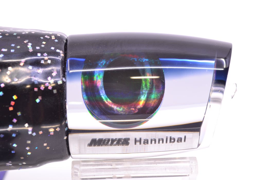 Moyes Lures Clear Mirrored Black Back Hannibal 14" 9oz Skirted Black/Purple