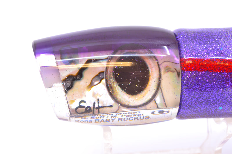 Marlin Magic White Abalone Purple Back Taxi Eyes Baby Ruckus 10" 6.5oz Skirted Purple