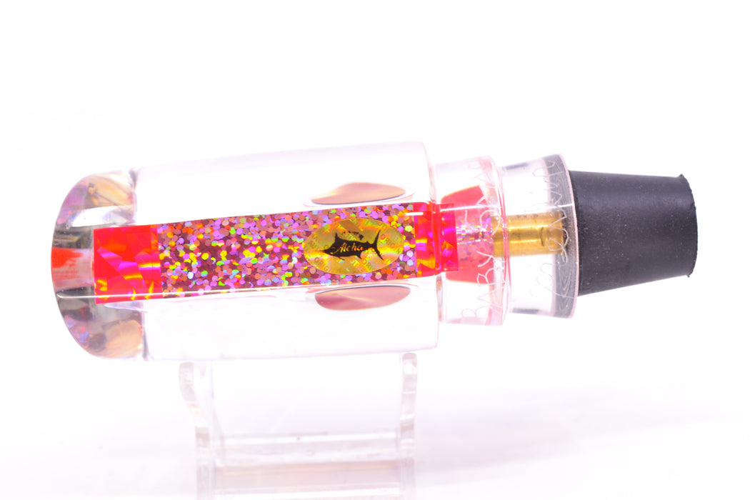 Aloha Lures Ice Rainbow Dichro Pink Rainbow Pearl Red-Silver Eyes Baby Smash Bait 12" 6.4oz