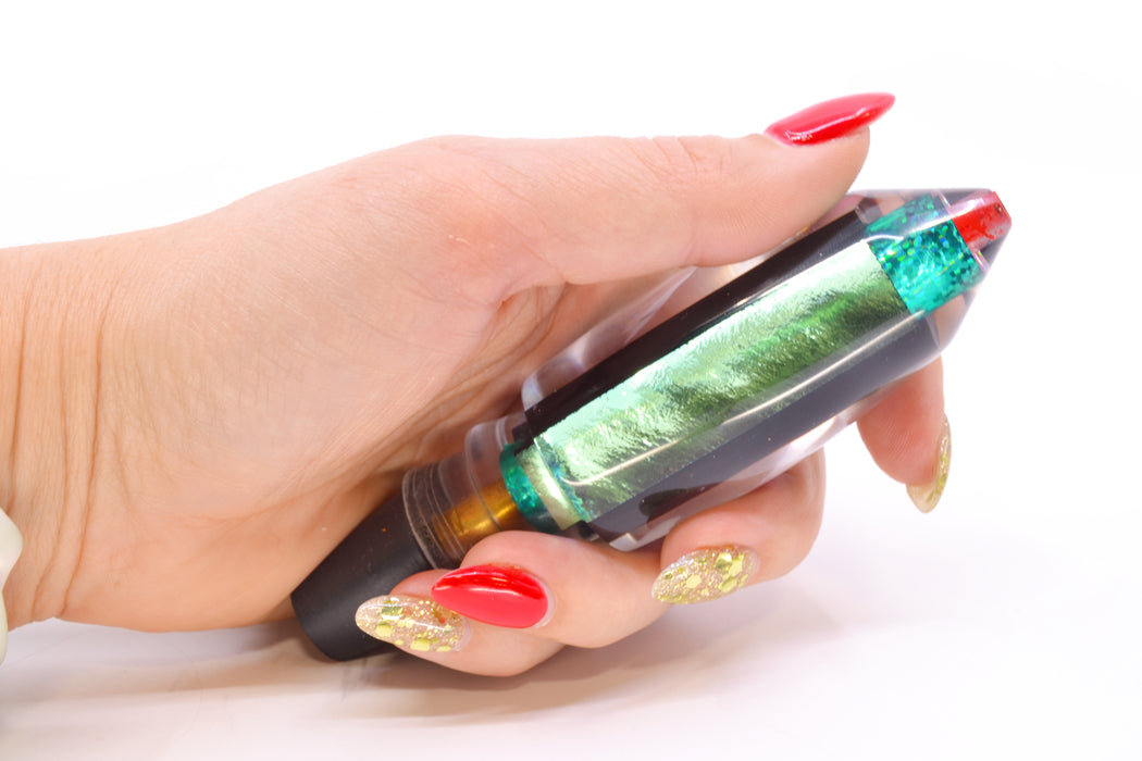 Aloha Lures Green-Ice Blue Dichro Turquoise Rainbow Deep Six 9" 3.5oz