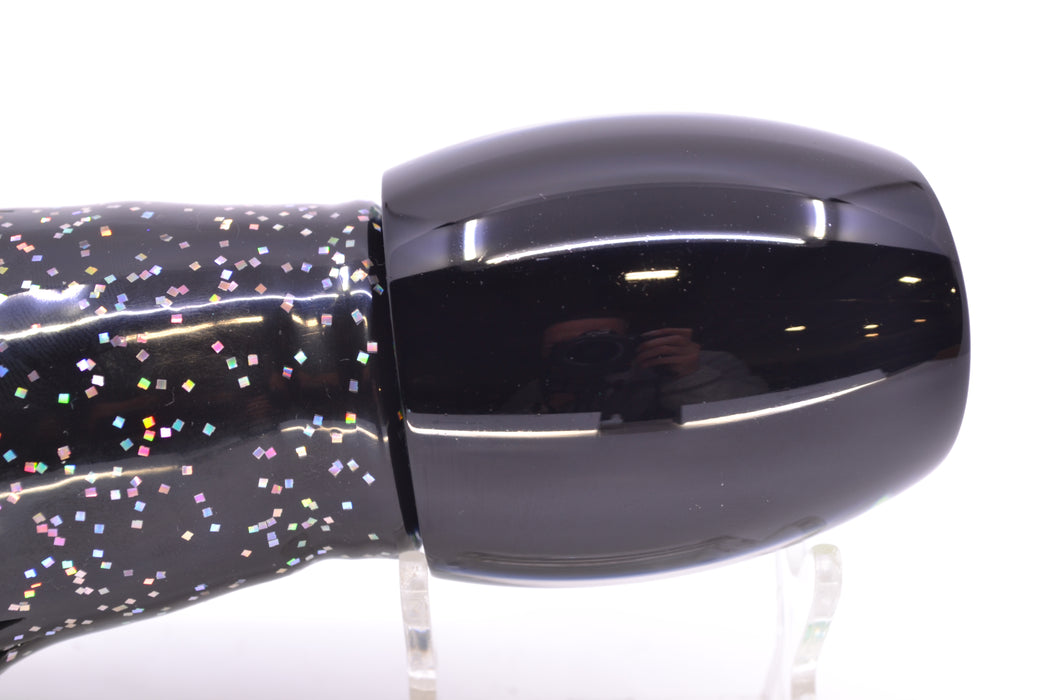 Moyes Lures Green Angel Wing MOP Black Back Large Blaster 14" 10.7oz Skirted Black GZE