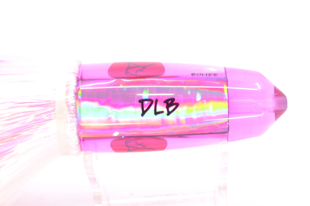 Bonze Lures Pink Mirrored Red Eyes DLB 10" 9oz Strobez White/Pink