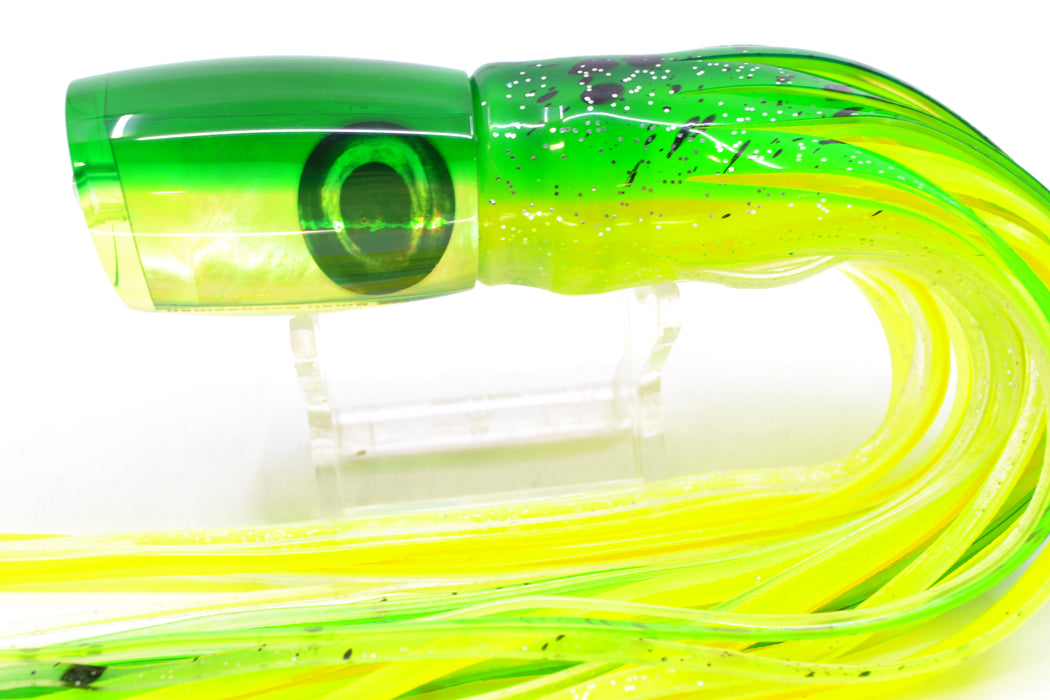 Moyes Lures Chartreuse MOP Green Back Small Boogeyman 9" 3.5oz Skirted Green-Clear GZE