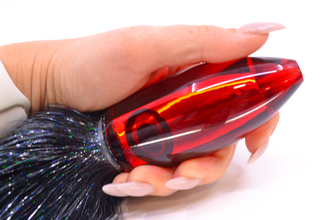 Moyes Lures Red Mirrored Large Ono Bullet 14" 12oz Strobez Black/Red *Mislabeled*