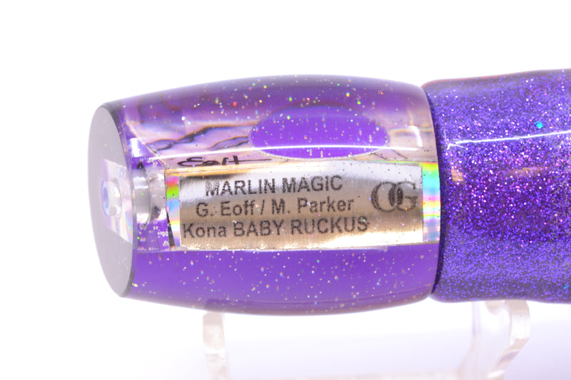 Marlin Magic White Abalone Purple Back Taxi Eyes Baby Ruckus 10" 6.5oz Skirted Purple