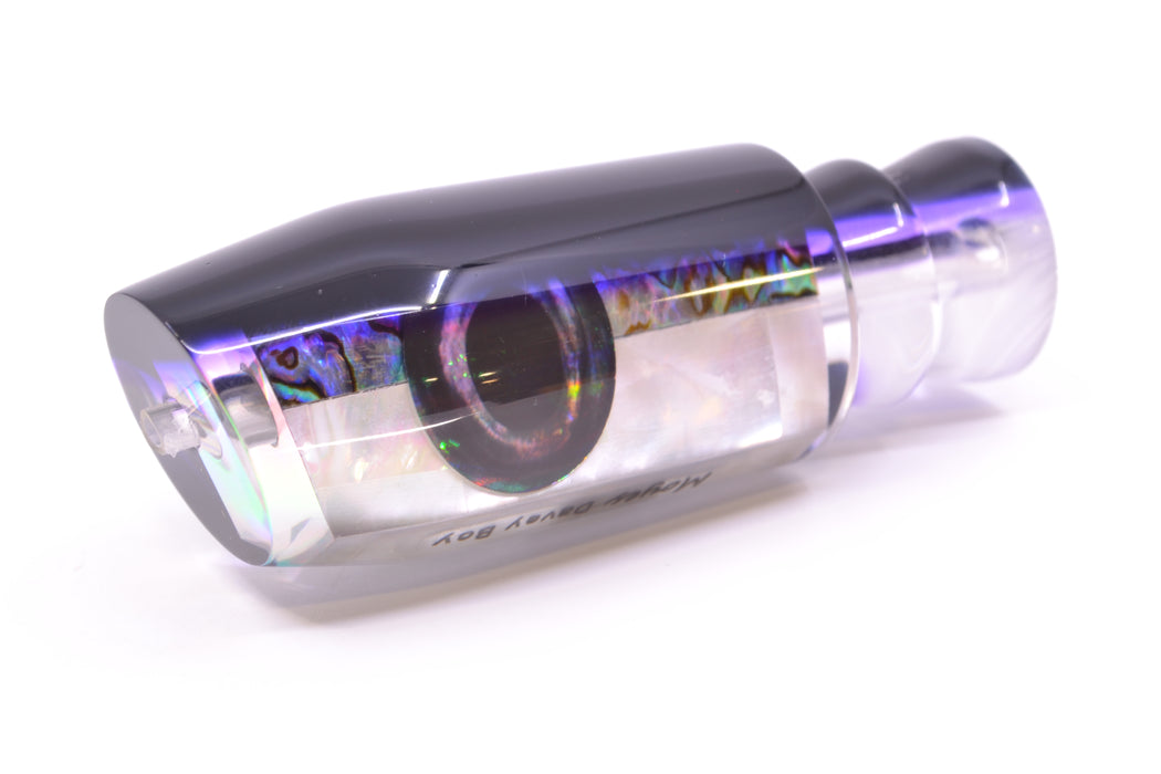 Moyes Lures Skipjack Paua-MOP Black-Purple Back Taxi Eyes Davey Boy 12" 5oz