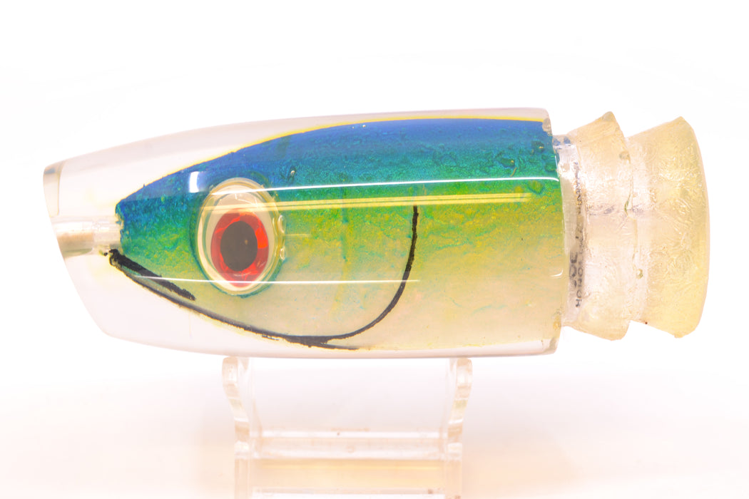 Joe Yee Blue-Yellow Pearl Fish Head Shakey Eyes Super Plunger 14" 7.7oz