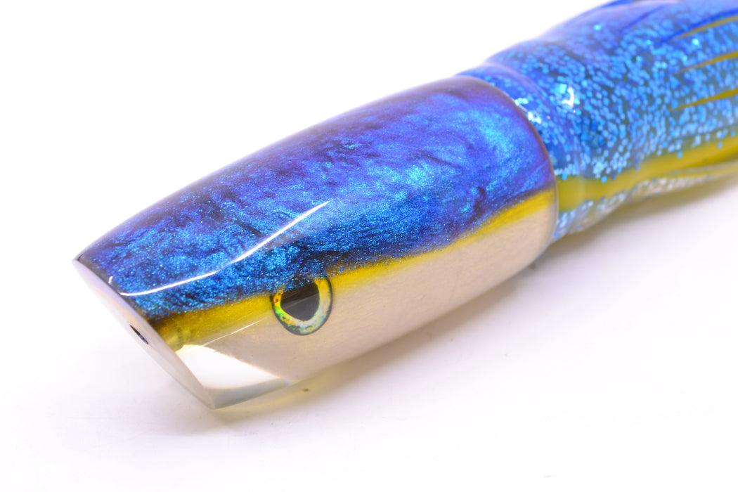 Ali'i Kai Lures Yellowfin Fish Head Medium Plunger 12" 10oz Skirted Blue-Yellow-Silver GZE