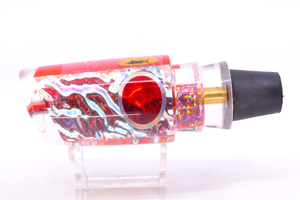 Aloha Lures Ice Rainbow Dichro Pink Rainbow Pearl Red-Silver Eyes Baby Smash Bait 12" 6.4oz