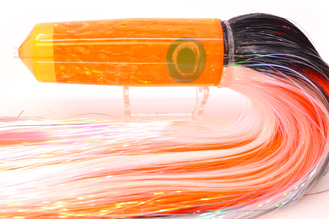 Moyes Lures Orange Awabi XL Sicario Bullet 14" 13.5oz Strobez Black-White/Orange