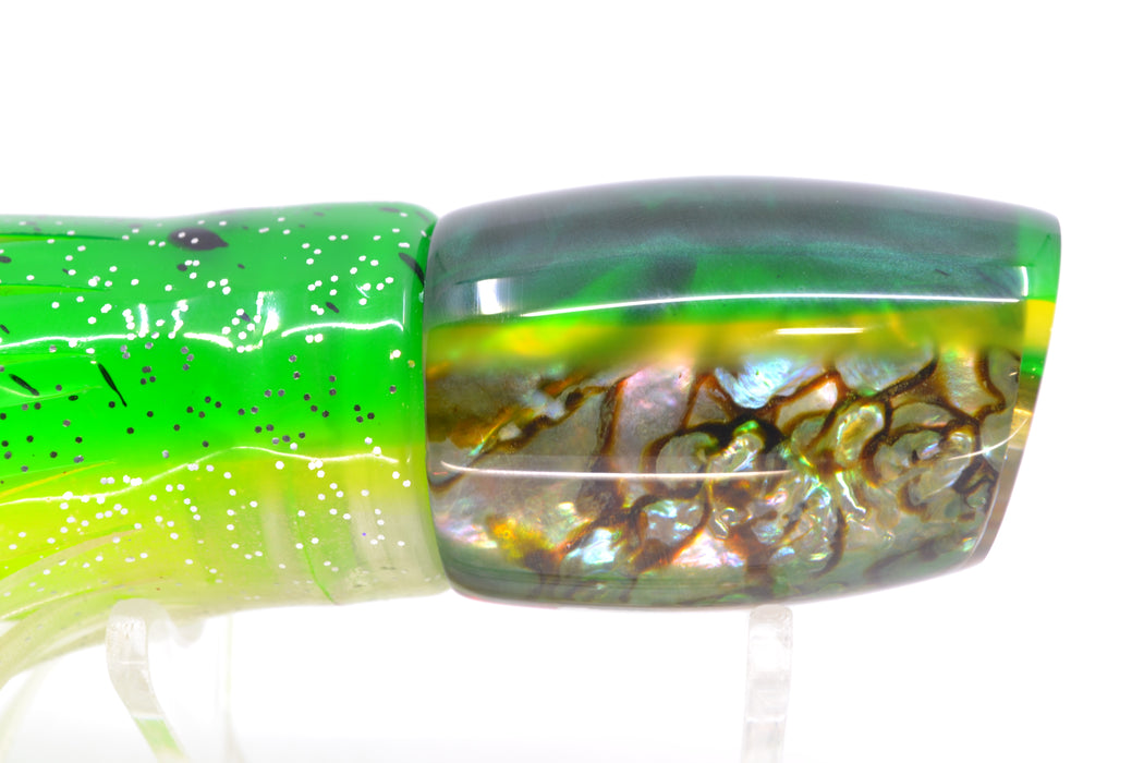 Crampton Baits Real Abalone Green-Yellow Back Small DT 9" 4oz Skirted Green-Clear