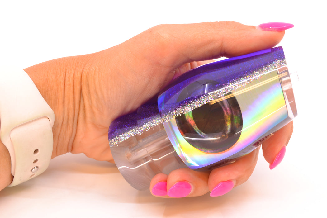 Moyes Lures Silver Rainbow Purple-Silver Back Taxi Eyes Large Sumo 14" 8oz