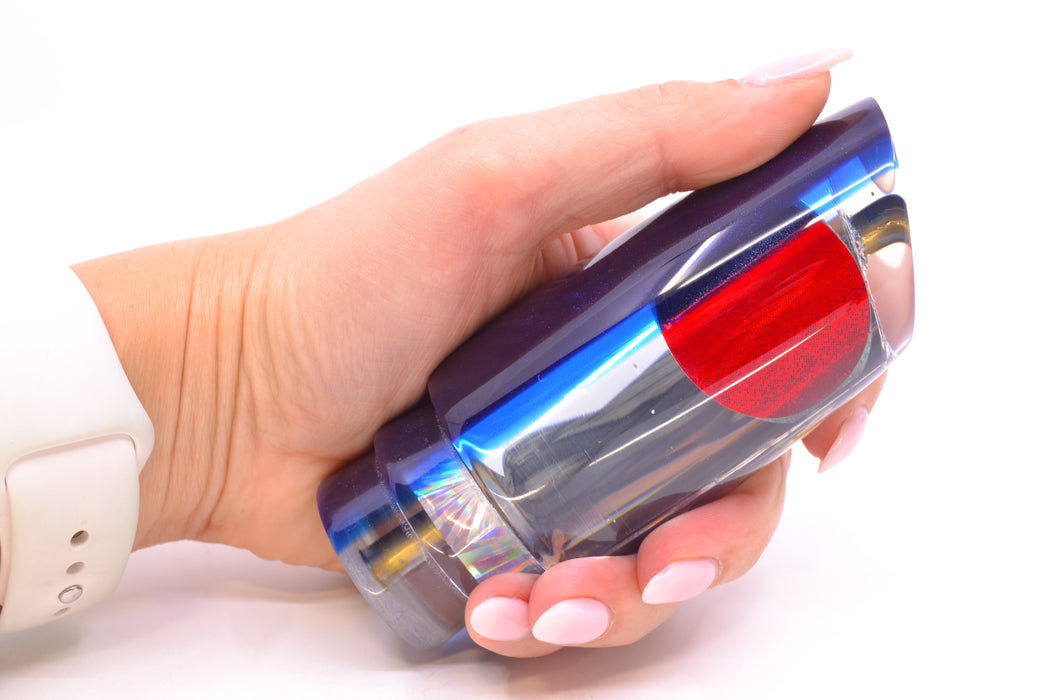 Koya Lures Mirrored Dark Blue-Blue Back Red Eyes Medium Poi Dog 14" 7.5oz