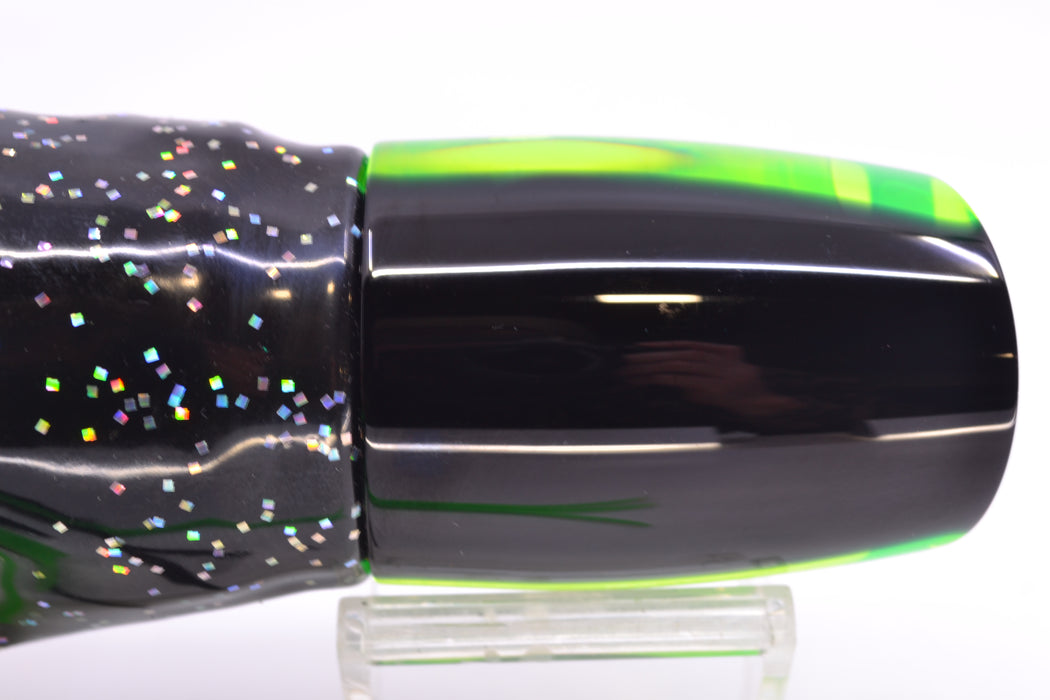 Moyes Lures Green MOP Black Back Taxi Eyes Hannibal 14" 9oz Skirted Black/Green