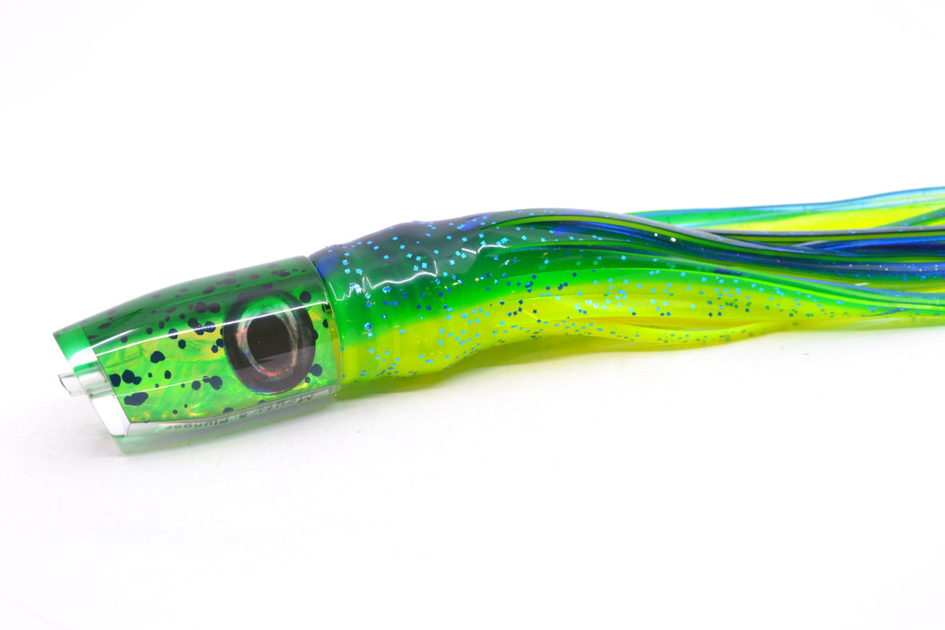 Moyes Lures Mahi MOP Green Back Small Plunger 9" 5oz Skirted Mahi GZE