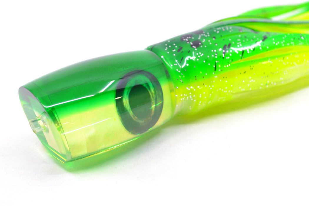 Moyes Lures Chartreuse MOP Green Back Small Boogeyman 9" 3.5oz Skirted Green-Clear GZE