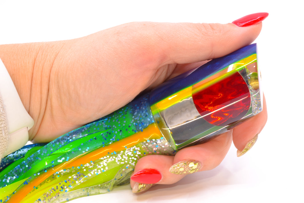 Koya Lures Mirrored Blue-Yellow Back Red Eyes 614 9" 7oz Skirted Blue-Yellow-Silver GZE