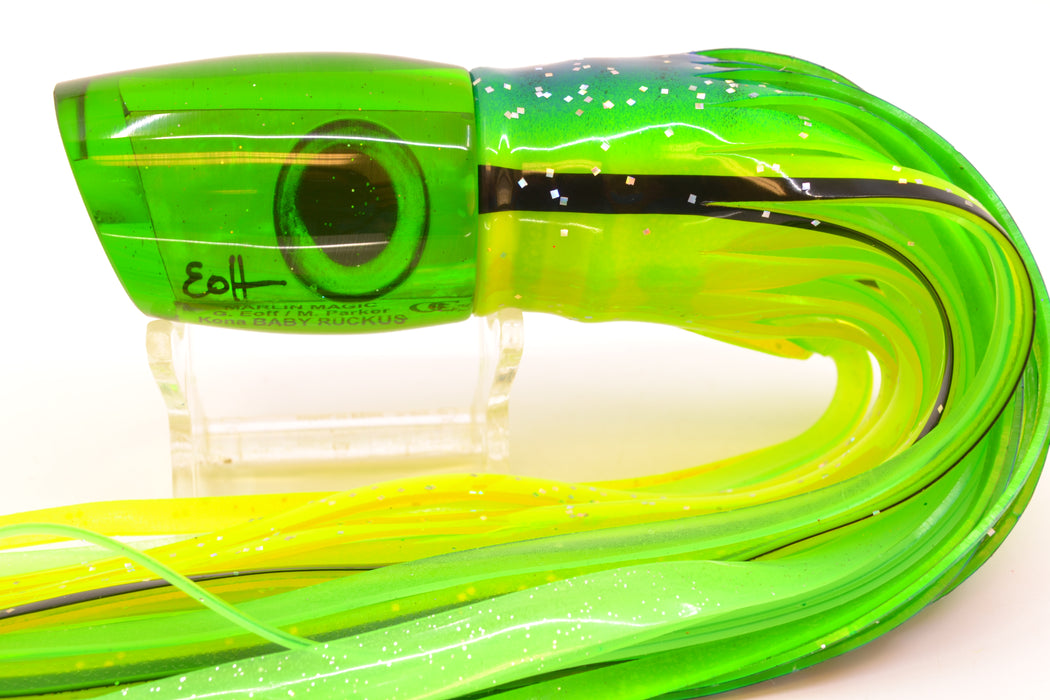 Marlin Magic Green Awabi Baby Ruckus 10" 6.5oz Skirted Blue & Black-Chartreuse