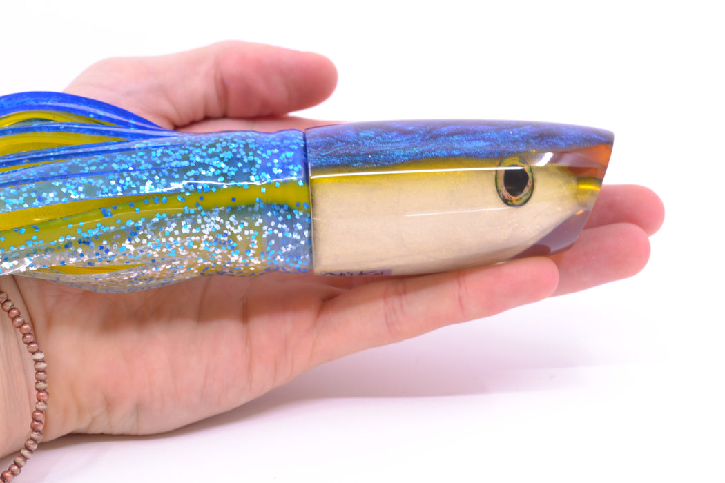 Ali'i Kai Lures Yellowfin Fish Head Medium Plunger 12" 10oz Skirted Blue-Yellow-Silver GZE