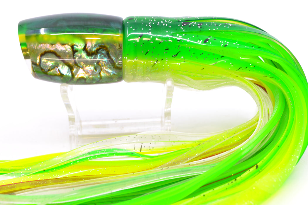 Crampton Baits Real Abalone Green-Yellow Back Small DT 9" 4oz Skirted Green-Clear