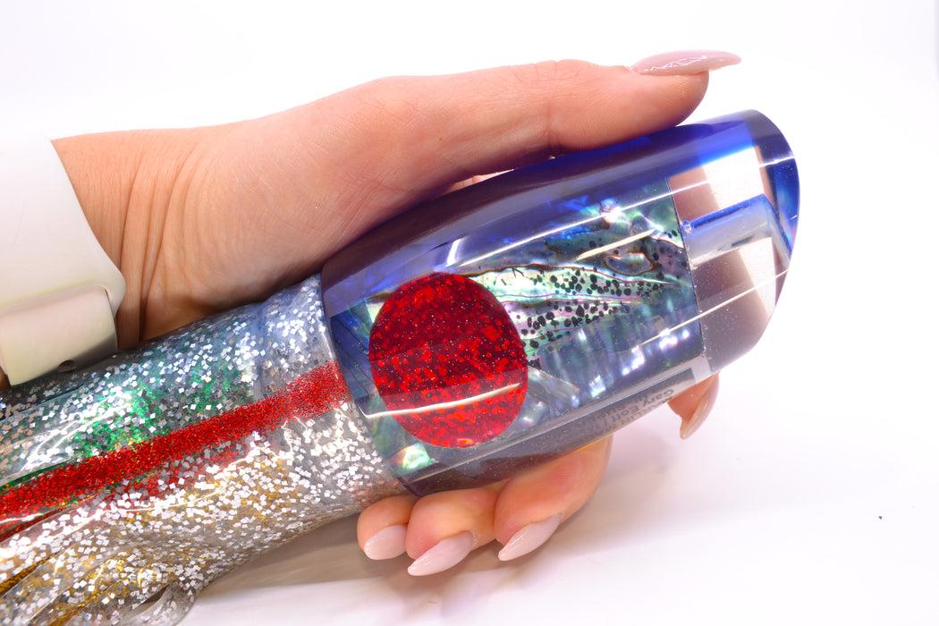 Marlin Magic Abalone Blue Back Red Eyes Super Digga Dog 16" 15.5oz Skirted Evil