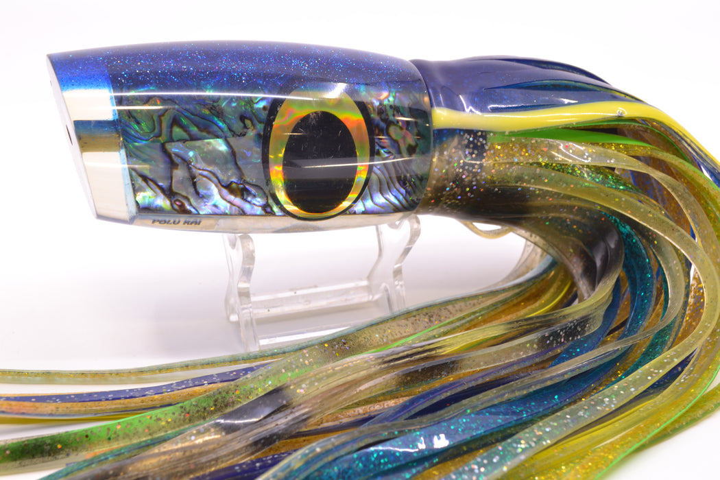 Polu Kai Paua Shell Blue Back Large Reverse Taper Plunger 14" 17oz Skirted New Pre-Owned GZE