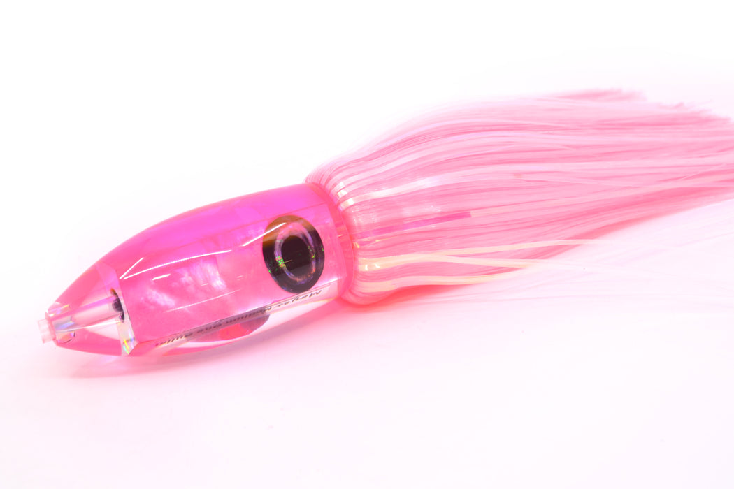 Moyes Lures Pink MOP Pink Back Medium Ono Bullet 9" 5.5oz Skirted Mixed Pink-White Hair