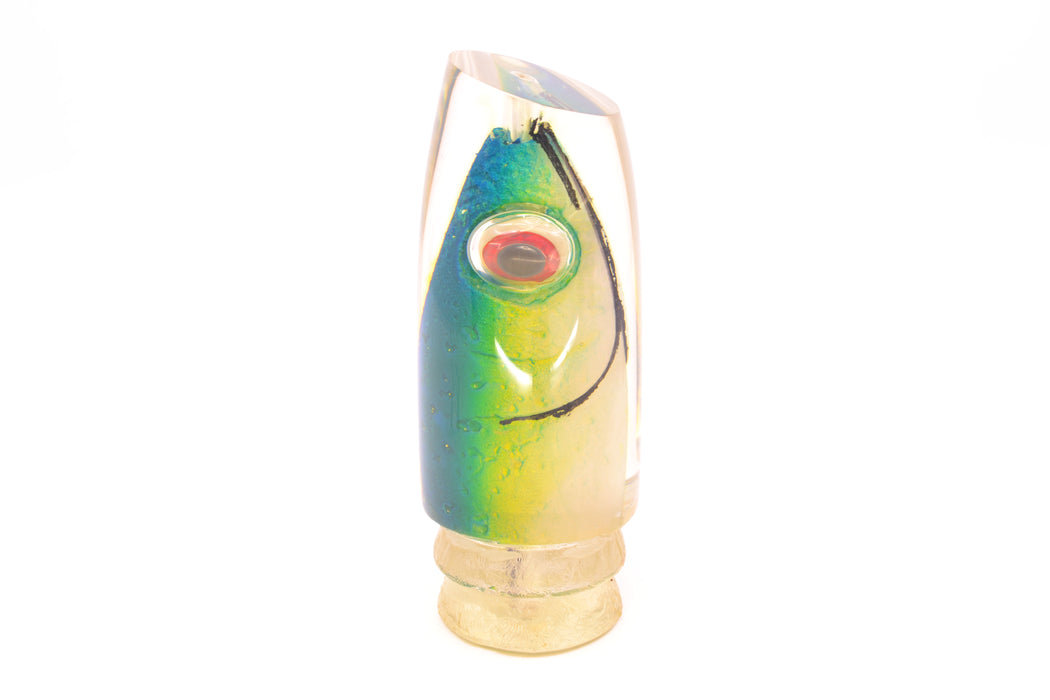 Joe Yee Blue-Yellow Pearl Fish Head Shakey Eyes Super Plunger 14" 7.7oz