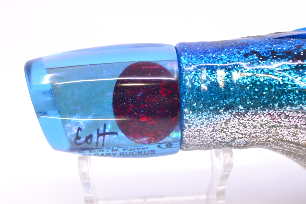 Marlin Magic Ice Blue Awabi Red Eyes Baby Ruckus 10" 6.5oz Skirted Blue-Silver