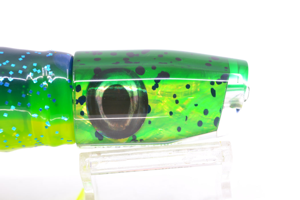 Moyes Lures Mahi MOP Green Back Small Plunger 9" 5oz Skirted Mahi GZE