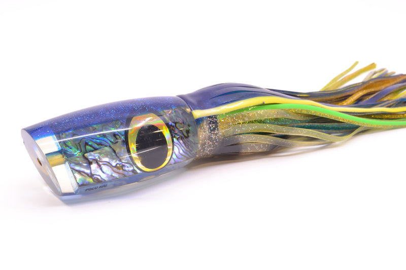 Polu Kai Paua Shell Blue Back Large Reverse Taper Plunger 14" 17oz Skirted New Pre-Owned