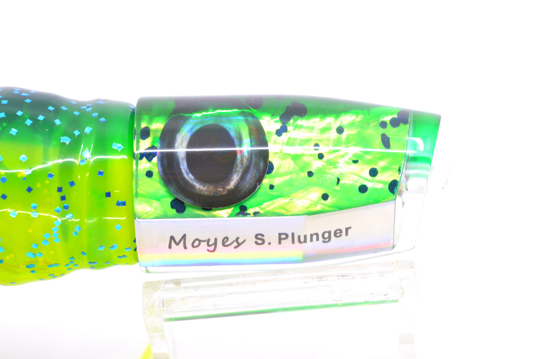 Moyes Lures Mahi MOP Green Back Small Plunger 9" 5oz Skirted Mahi GZE