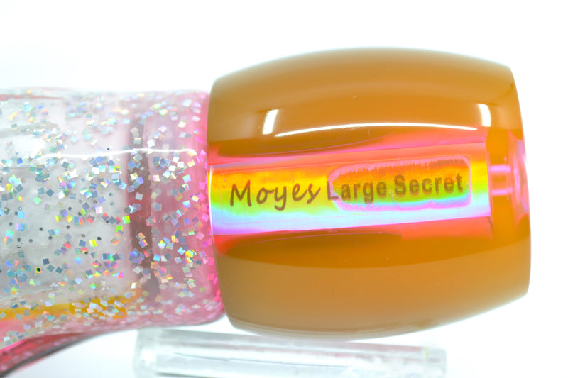 Moyes Lures Pink MOP Black Back Large Secret 12" 6.5oz Skirted Pink-Black-Clear