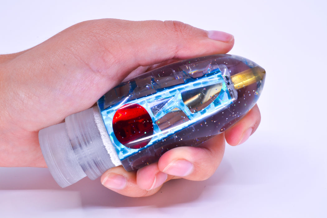 Tanigawa Lures Ice Blue Rainbow Cracked Glass Red Eyes Ahi Bomb Bullet 9"+ 7.5oz