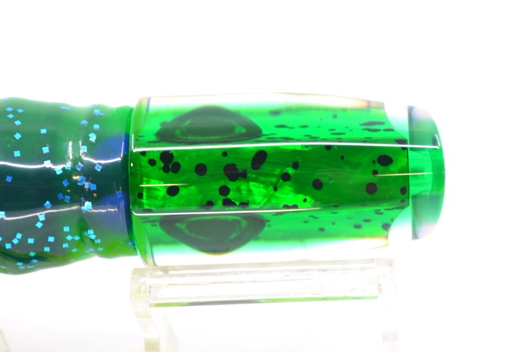 Moyes Lures Mahi MOP Green Back Small Plunger 9" 5oz Skirted Mahi GZE