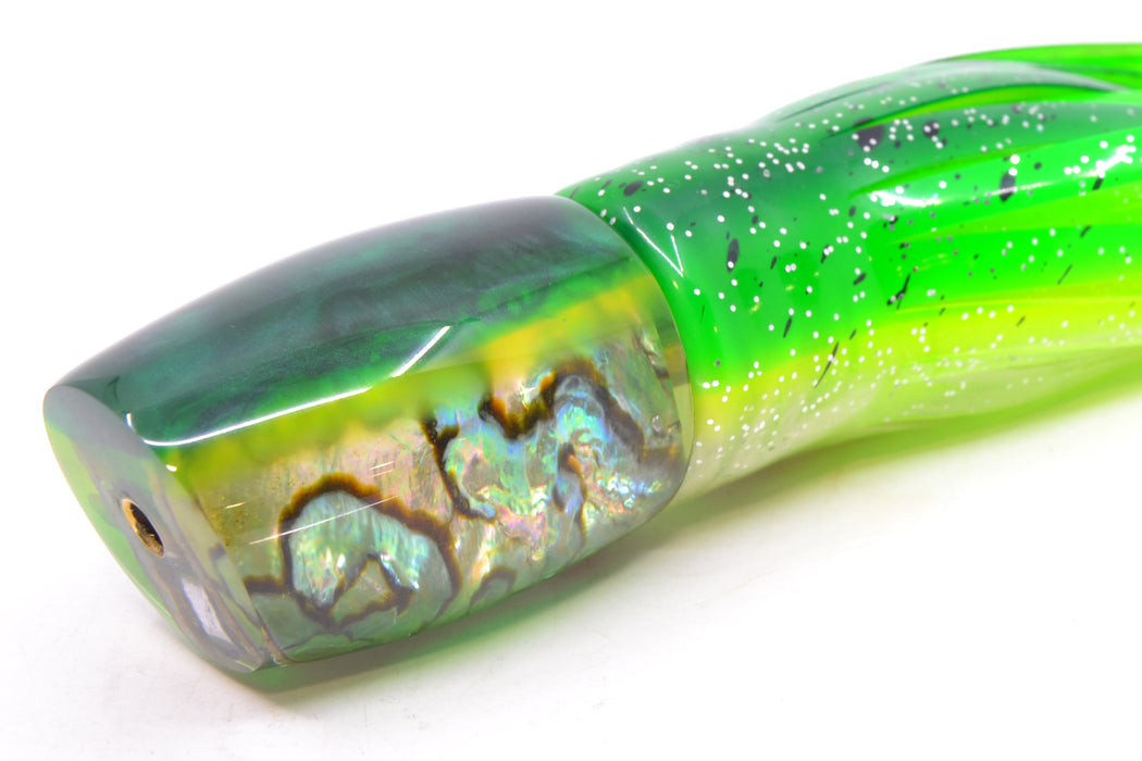Crampton Baits Real Abalone Green-Yellow Back Small DT 9" 4oz Skirted Green-Clear