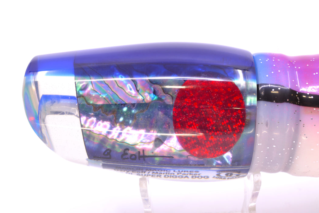 Marlin Magic Abalone Blue Back Red Eyes Super Digga Dog 16" 15.5oz Skirted Gay Bob