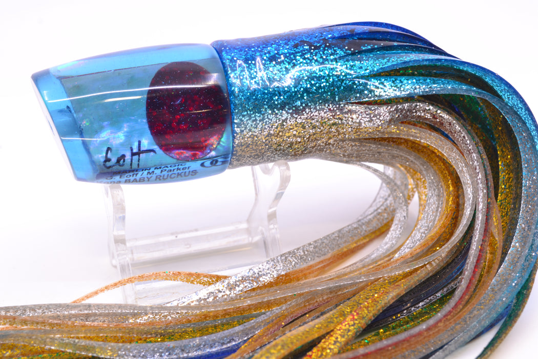 Marlin Magic Ice Blue Awabi Red Eyes Baby Ruckus 10" 6.5oz Skirted Blue-Silver