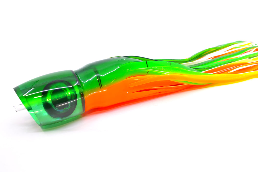 Moyes Lures Green MOP Green-Chartreuse Back Taxi Eyes Bushmaster 12" 10oz Skirted Guacamaya