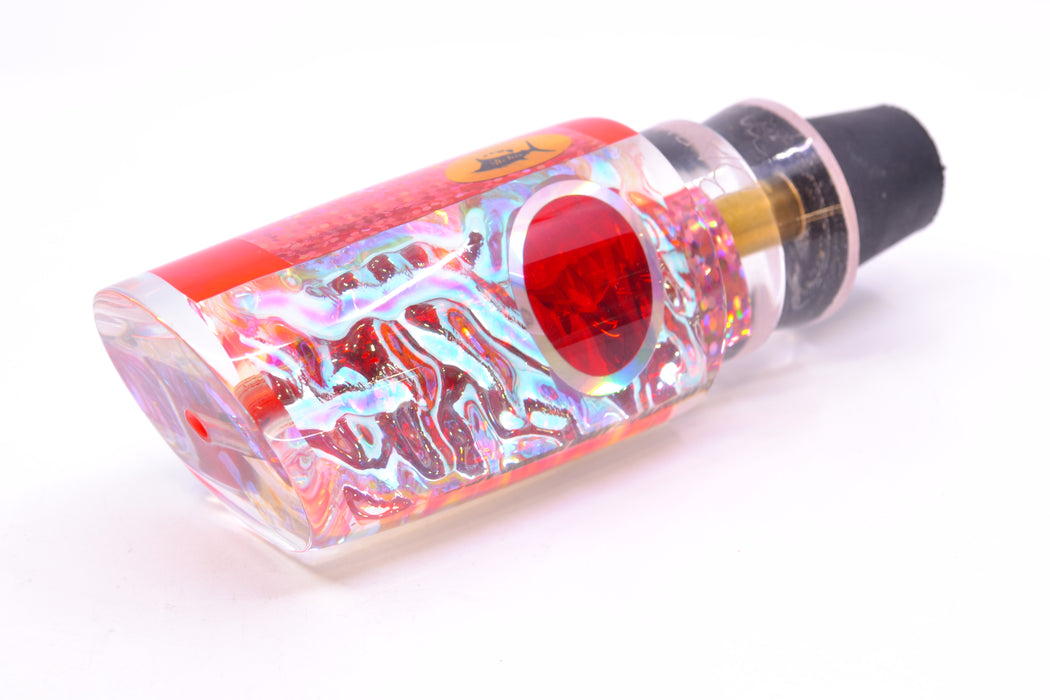 Aloha Lures Ice Rainbow Dichro Pink Rainbow Pearl Red-Silver Eyes Baby Smash Bait 12" 6.4oz