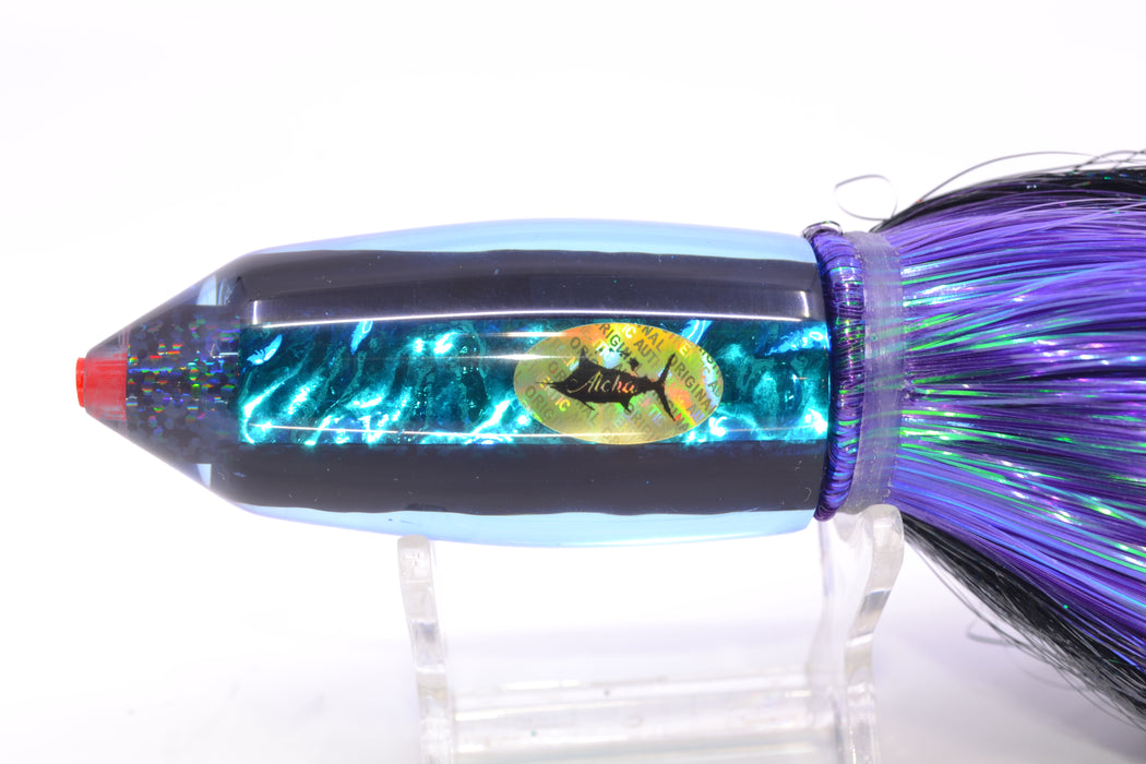 Aloha Lures Blue-Ice Blue Dichro Black Rainbow Deep Six 9" 6oz Strobez Black-Purple GZE