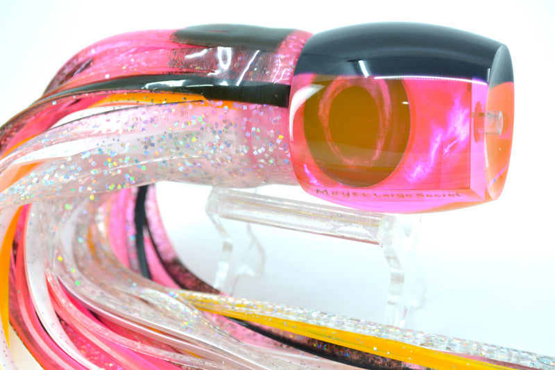 Moyes Lures Pink MOP Black Back Large Secret 12" 6.5oz Skirted Pink-Black-Clear