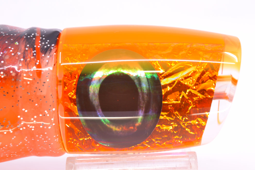 Moyes Lures Orange Dichro Orange Back Hannibal 14" 9oz Skirted Root Beer-Petrolero