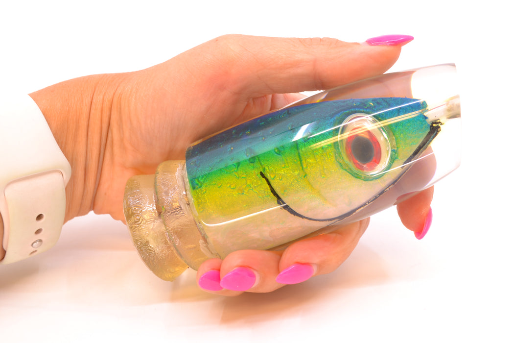 Joe Yee Blue-Yellow Pearl Fish Head Shakey Eyes Super Plunger 14" 7.7oz