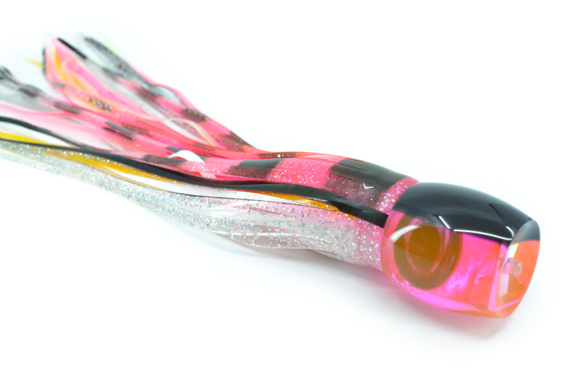 Moyes Lures Pink MOP Black Back Large Secret 12" 6.5oz Skirted Pink-Black-Clear