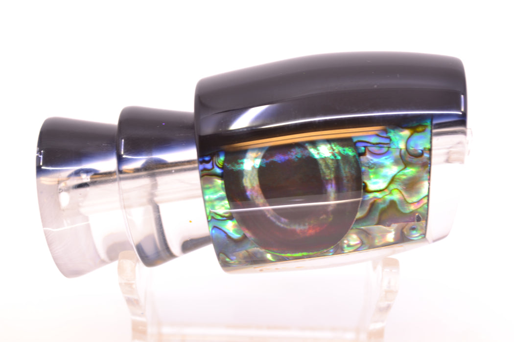 Moyes Lures Paua Shell Black Back Taxi Eyes Medium J-Boy 12" 4oz