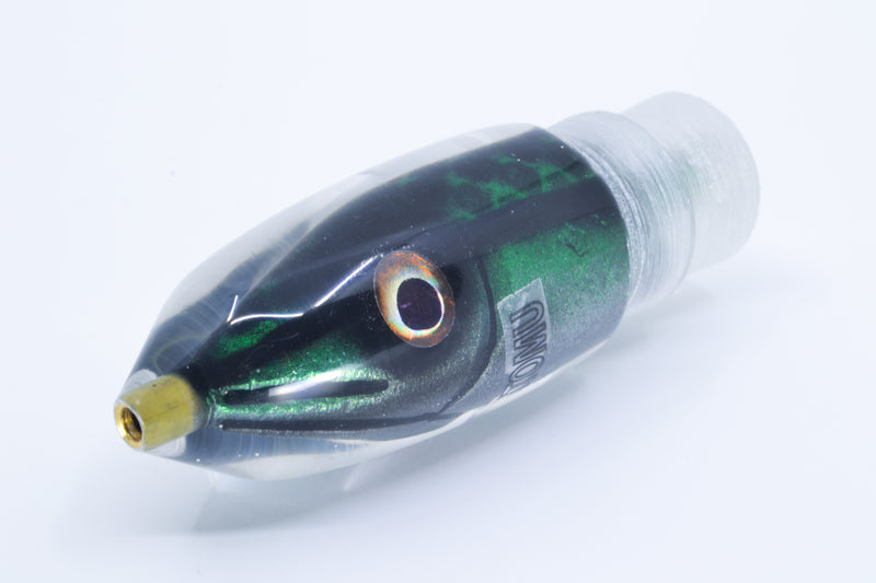Tsutomu Lures Green Black Dots Fish Head Pau Hana Bullet 7" 3.4oz