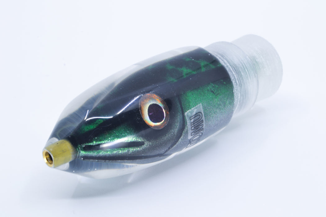 Tsutomu Lures Green Black Dots Fish Head Pau Hana Bullet 7" 3.4oz